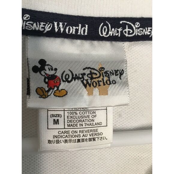 Vintage Walt Disney World Polo Shirt Mens Medium M Embroidered Mickey Mouse Logo - Picture 3 of 6